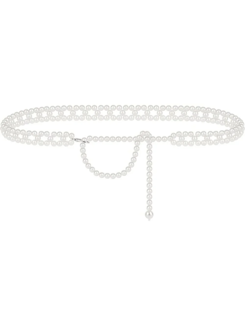 Plus Size Pearl Belly Chain Belt, Stretchable Adjustable Waist Accessory for